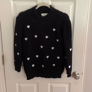Anthropologie Puff Sleeve Heart Sweater